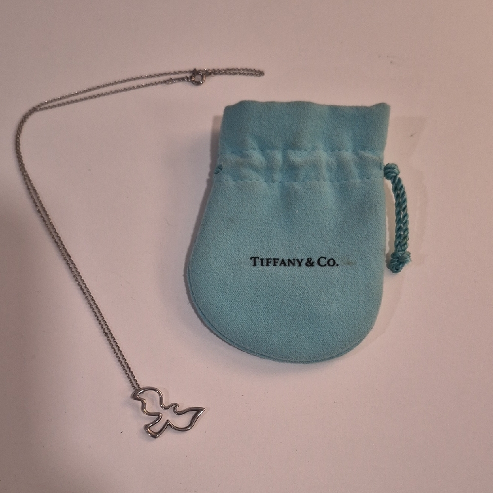 Tiffany & Co. Silver Dove Pendant Necklace